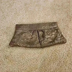 Lauren Merkin Gold Clutch Coin Purse  #O